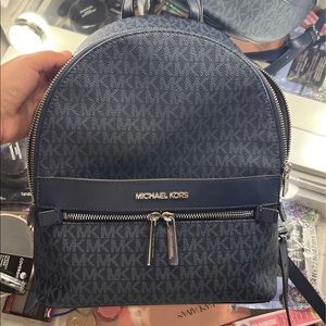 COPY - Michael Kors MK Kenly Medium Backpack - Navy Signature